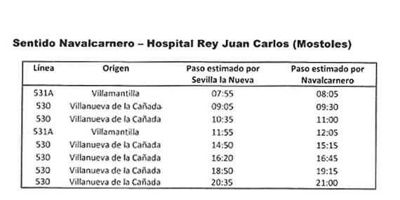 El autobús 531-A de Sevilla la Nueva modificará su recorrido