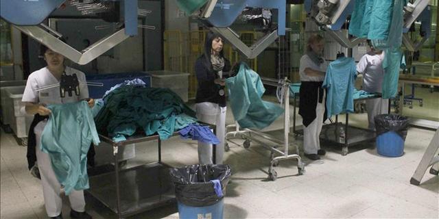 Huelga en la lavandería central hospitalaria