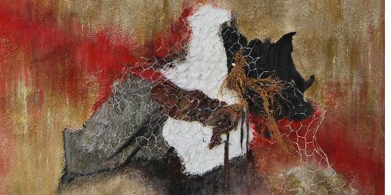 Laura Rusiñol muestra su pintura de 'Materia y color' en Tetuán