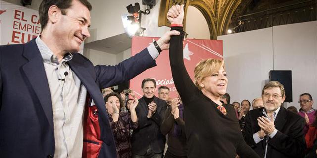El PSM arropa en su sede a la euro-candidata Elena Valenciano 