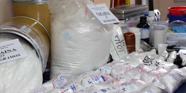 Encuentran 70 kilos de cocaína en Parla tras desmantelar un laboratorio en Carabanchel