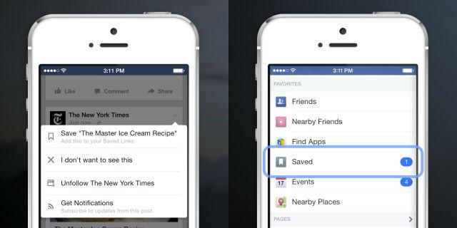 Facebook permitirá guardar contenidos y verlos más tarde