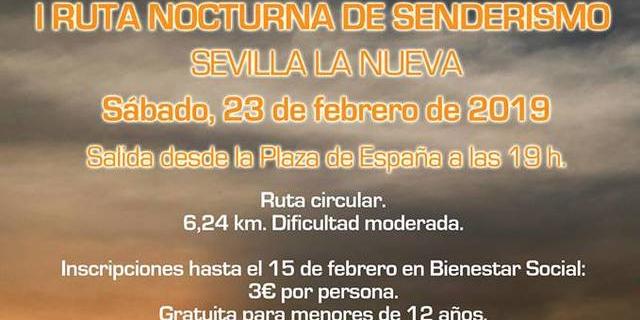 Sevilla la Nueva celebra su I Ruta Nocturna de Senderismo