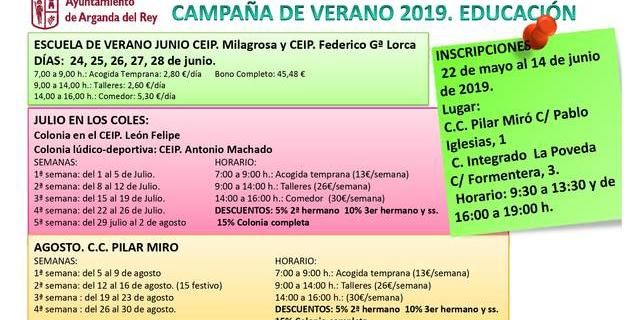 Arganda abre el plazo de inscripción para la Campaña de Verano