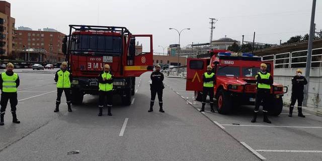 La UME realiza tareas de desinfección en Tres Cantos