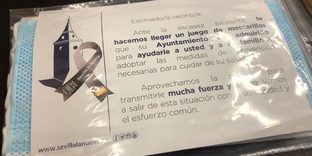 Sevilla la Nueva comienza a repartir mascarillas a todos los vecinos a través de los buzones
