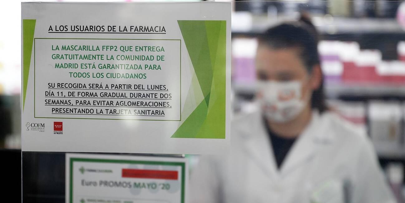 Comienza el reparto de siete millones de mascarillas FFP2 en las farmacias de la región