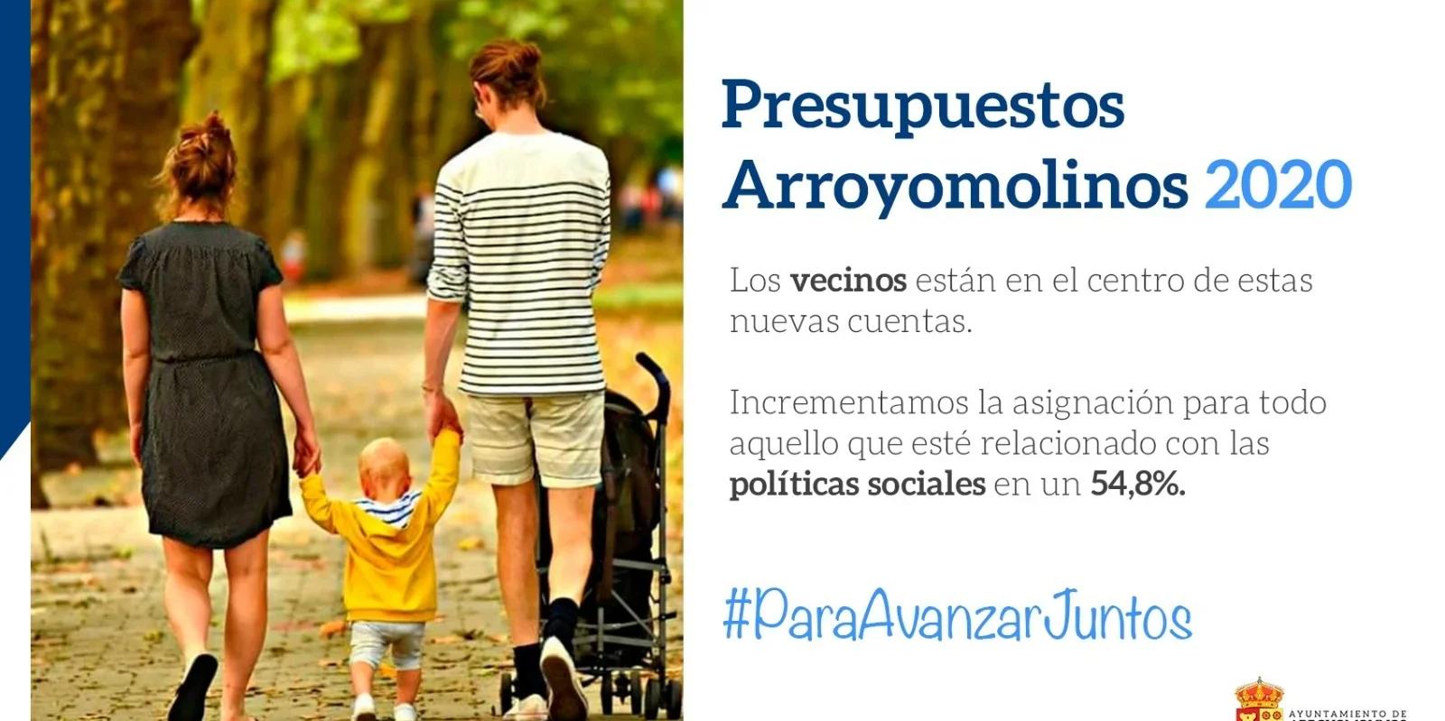 Arroyomolinos aprueba el Presupuesto para 2020 con incremento del 54,8% en políticas sociales