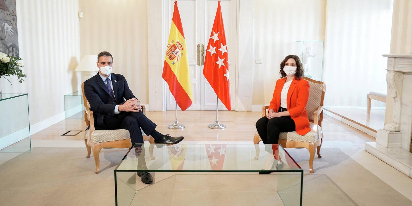 Sánchez y Díaz Ayuso acuerdan crear un "Espacio de Cooperación" para frenar el avance de la pandemia