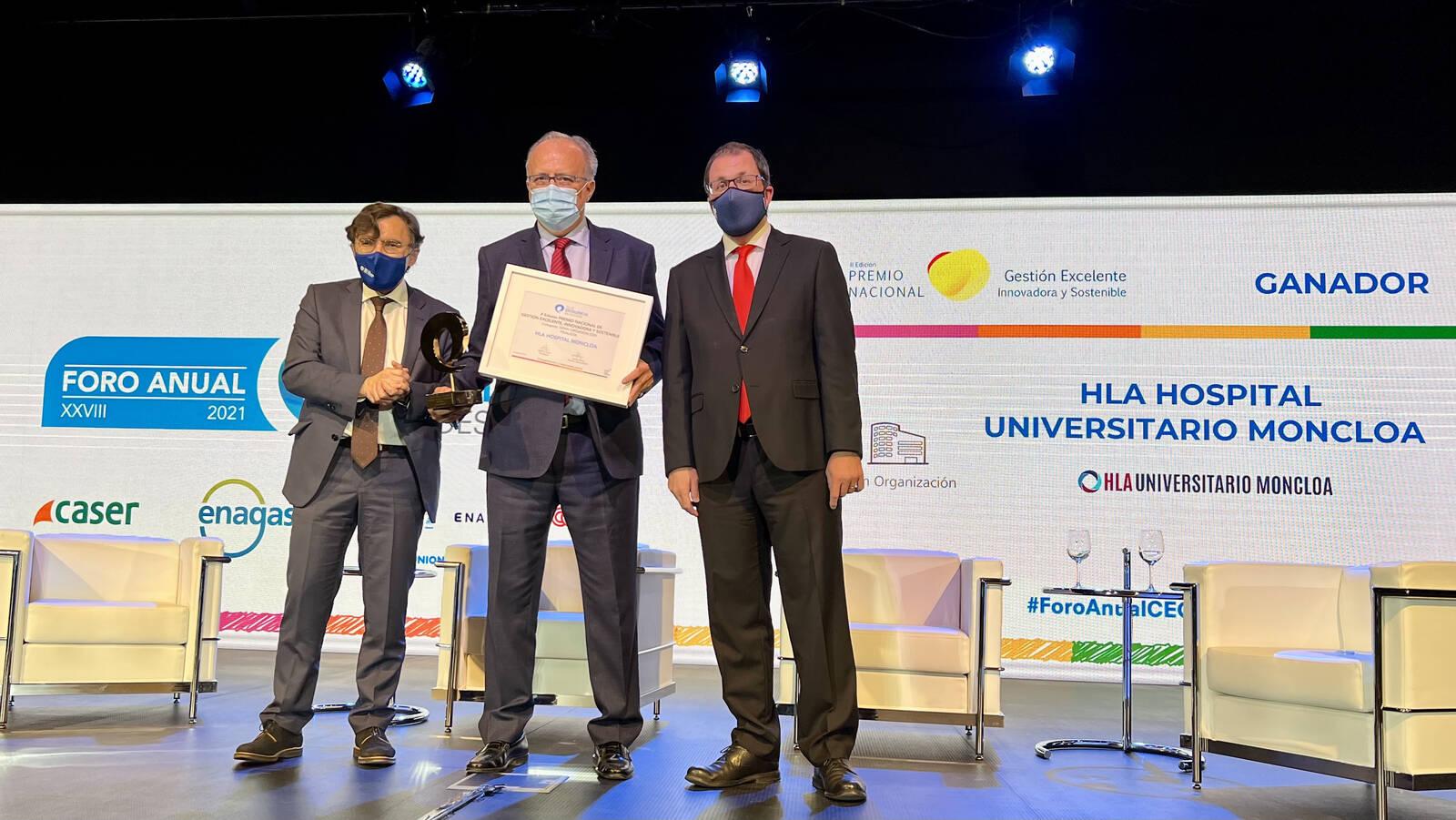 El Hospital HLA Universitario Moncloa premiado por su gestión excelente, innovadora y sostenible