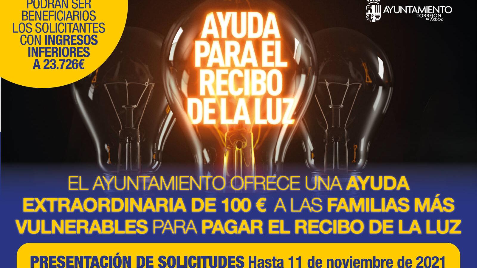 Torrejón ayudará a las familias con la subida de la luz