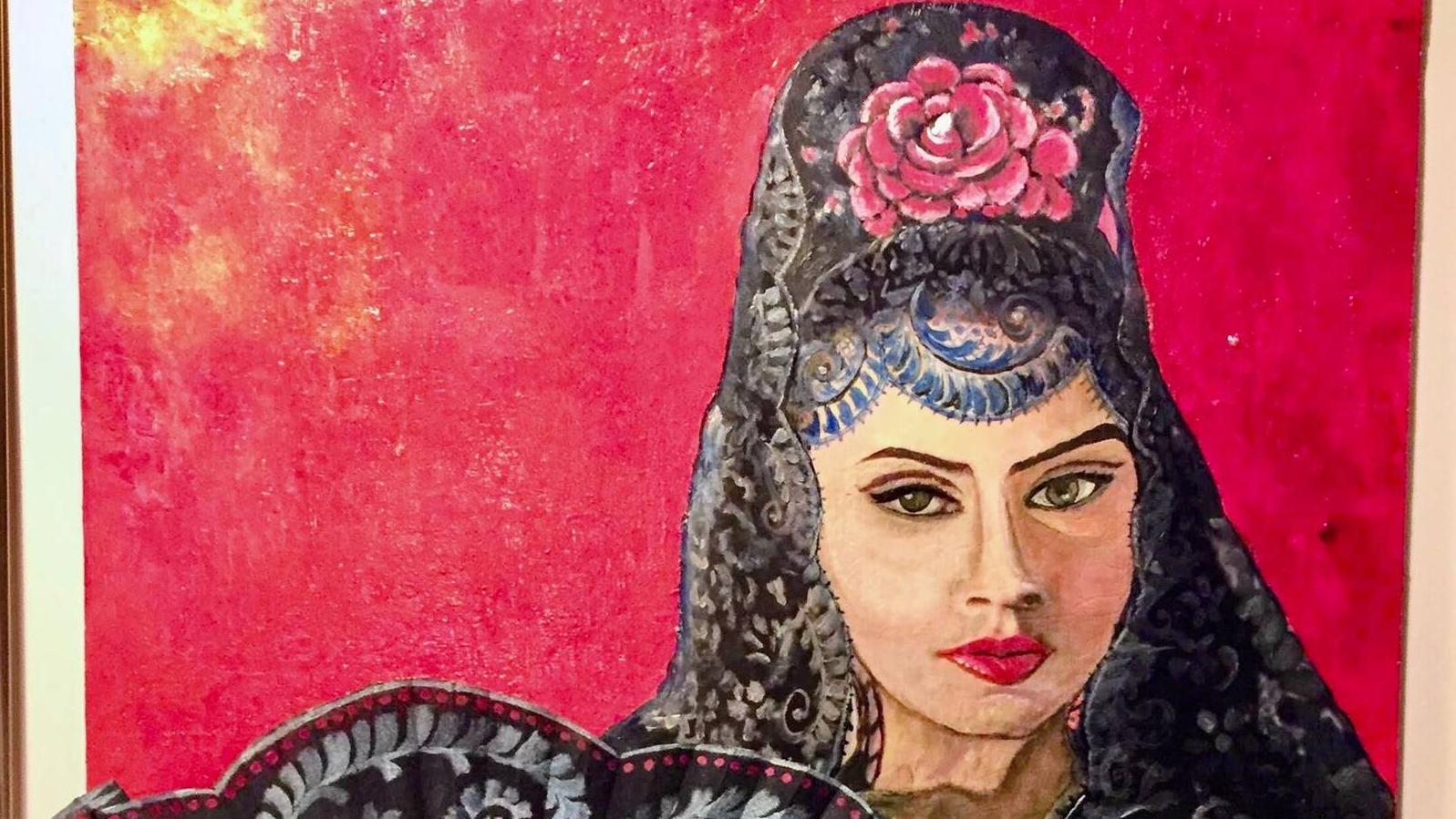 La artista Carmina Santos presenta la colección de abanicos "Aires del toreo" en Humanes