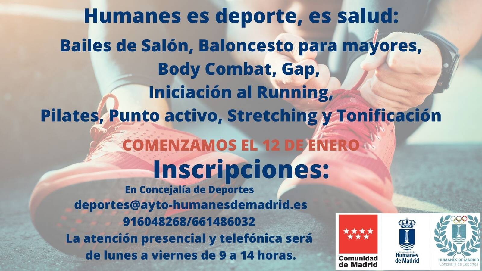 La Concejalía de Deportes pone en marcha la programación gratuita: "Humanes es deporte, es salud"