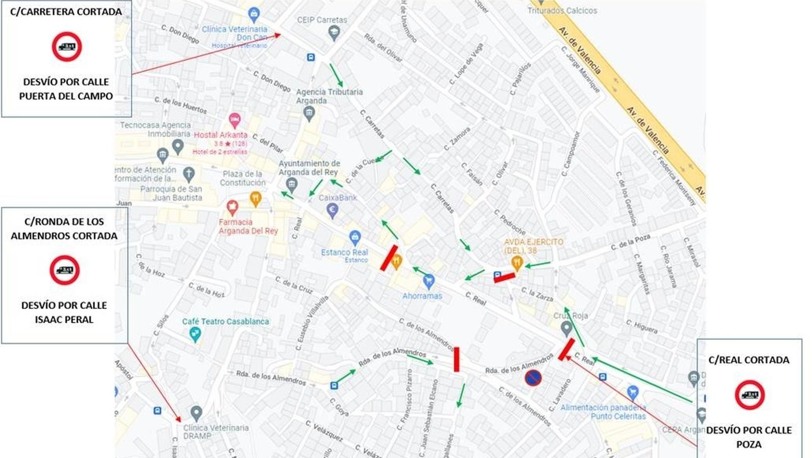 Arganda cortará el tráfico en distintas vías para asfaltar entre los días 9 y 10 de marzo