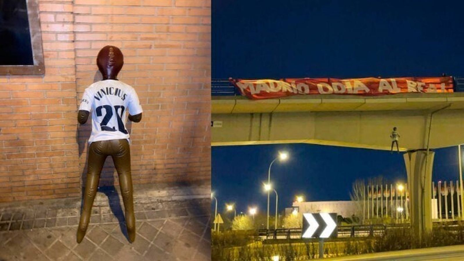 Tres de los cuatro detenidos por el muñeco contra Vinícius en un puente son miembros de Frente Atlético