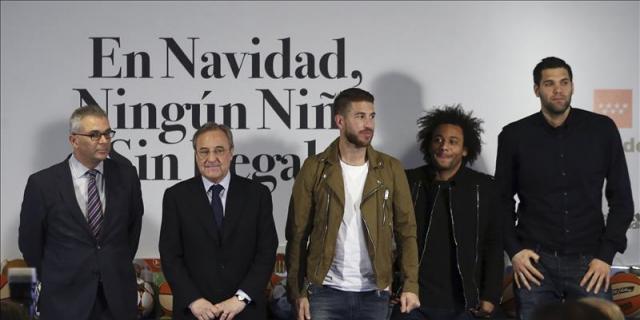 Florentino destaca la confianza en los jugadores en el acto "En Navidad ningún niño sin regalo"