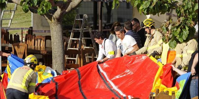 Varios niños heridos al volcar un castillo hinchable en Collado Villalba