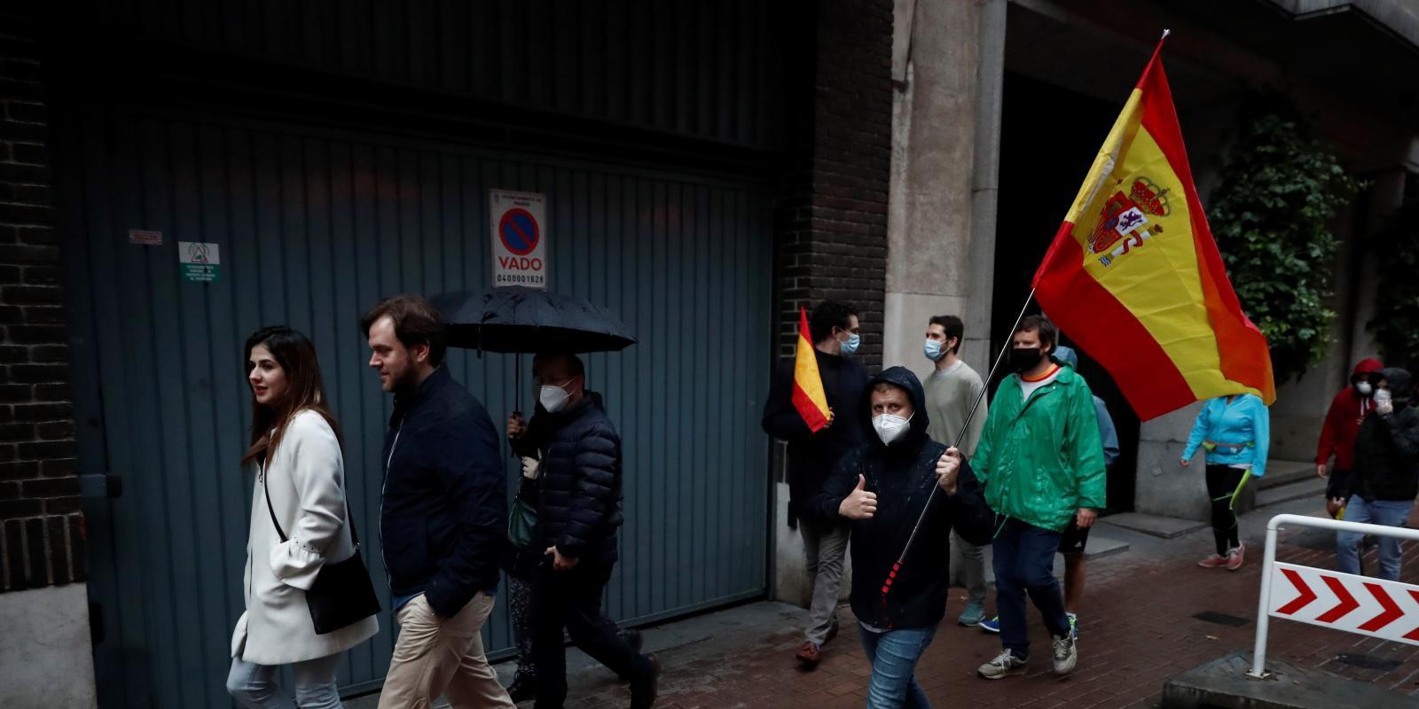 Gran presencia policial en las protestas contra el Gobierno en Madrid