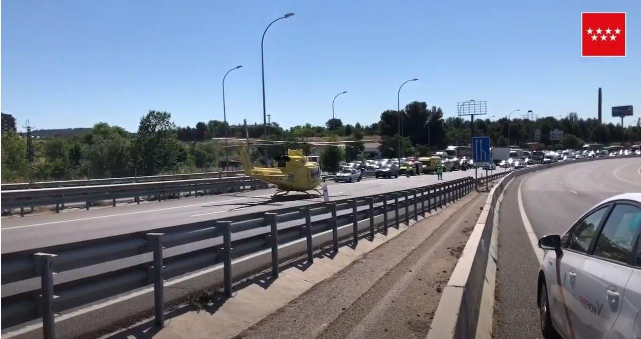 Grave un motorista en un accidente de tráfico en la A-3