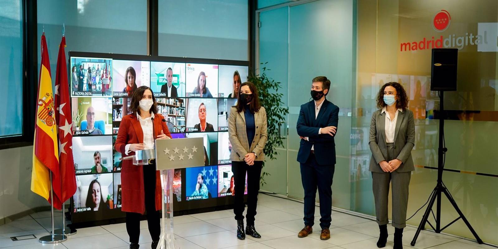 Díaz Ayuso presenta la Factoría Digital, un "proyecto de futuro" para atraer las mejores ideas tecnológicas