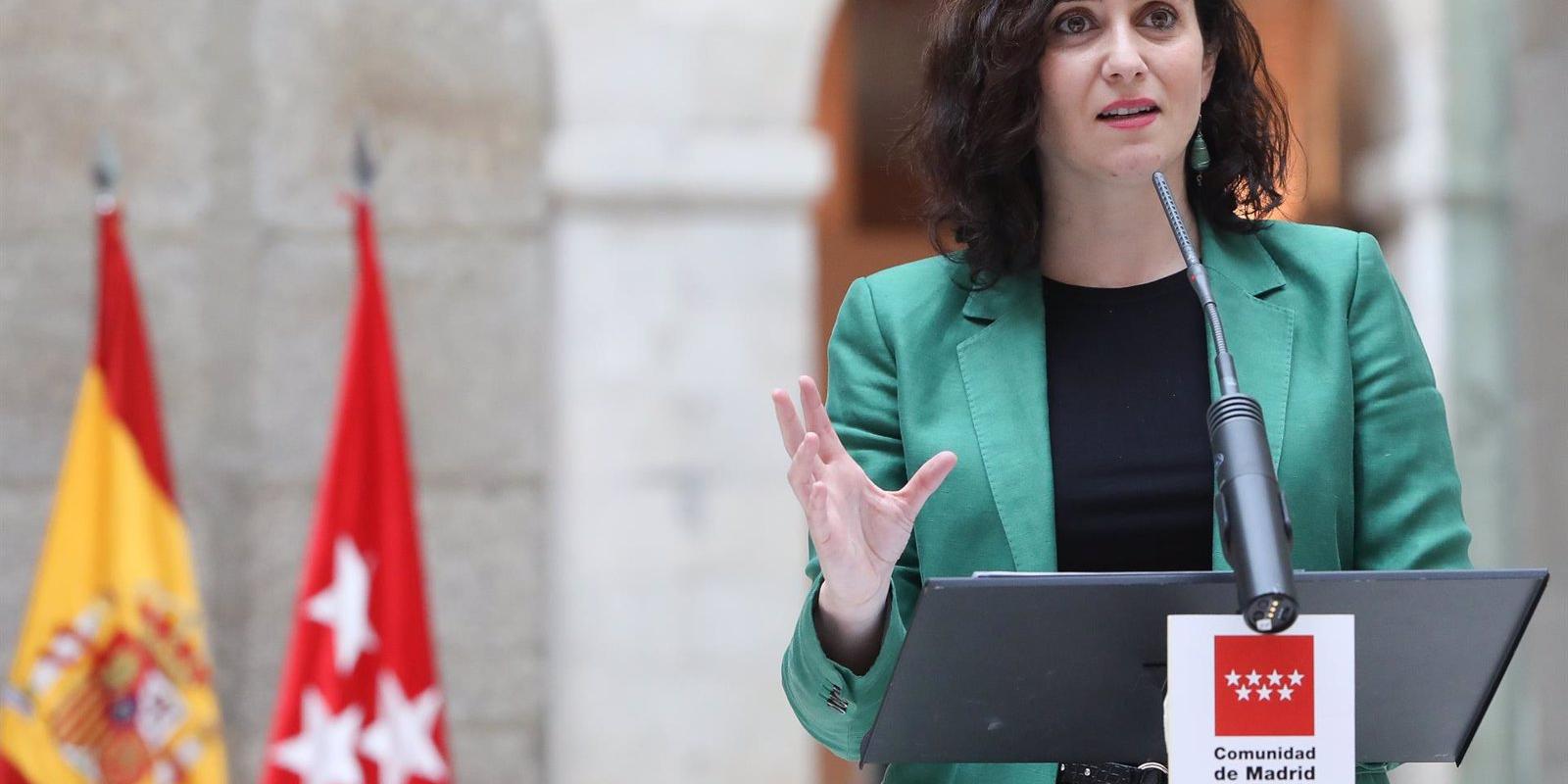 Díaz Ayuso reconoce que se está dilatando más de lo que ella quisiera la negociación de Presupuestos para 2021