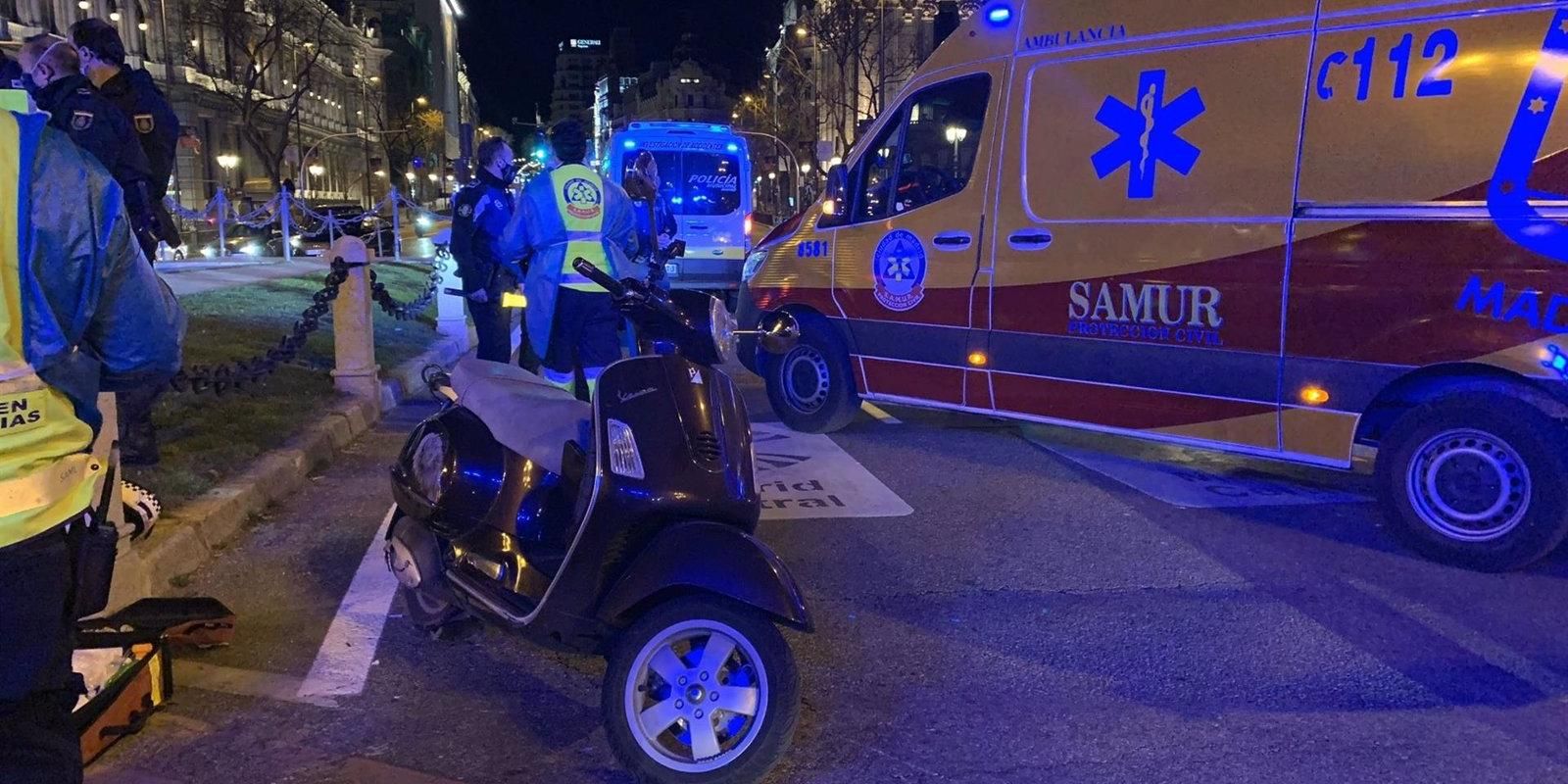 Muere un motorista tras colisionar con otra motocicleta en el entorno de Cibeles