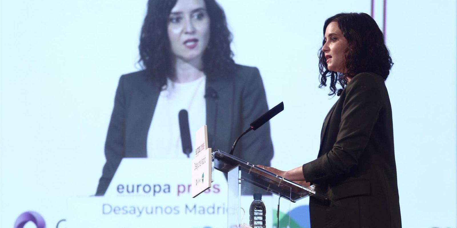 Díaz Ayuso alerta del peligro que corre España mientras el Gobierno de Sánchez "practica la propaganda" y batalla contra ella