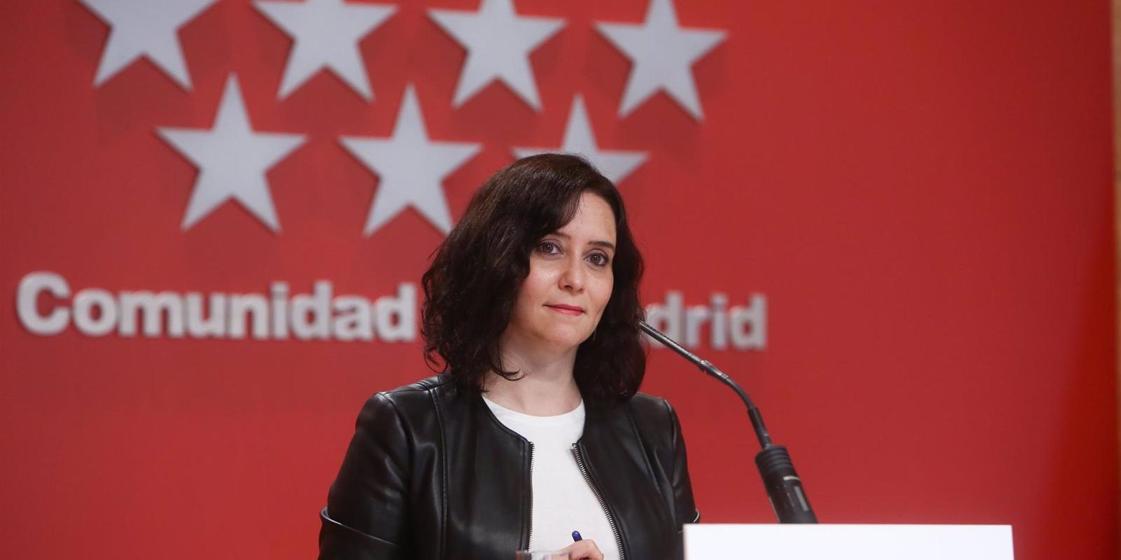 Díaz Ayuso cree que sería "sospechoso" que el Gobierno no cierre perimetralmente Madrid en el puente de mayo