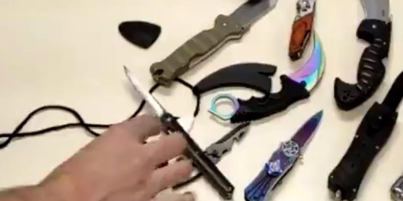 Intervenidas 10 navajas prohibidas que un hombre quería vender por una conocida app