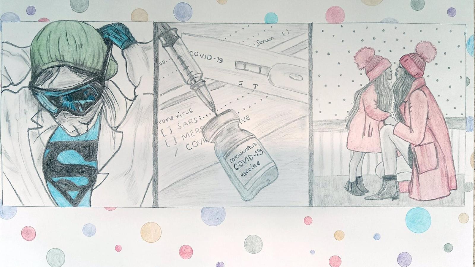 El Hospital de Fuenlabrada exhibe un cuadro donado por una paciente en agradecimiento por su labor en pandemia