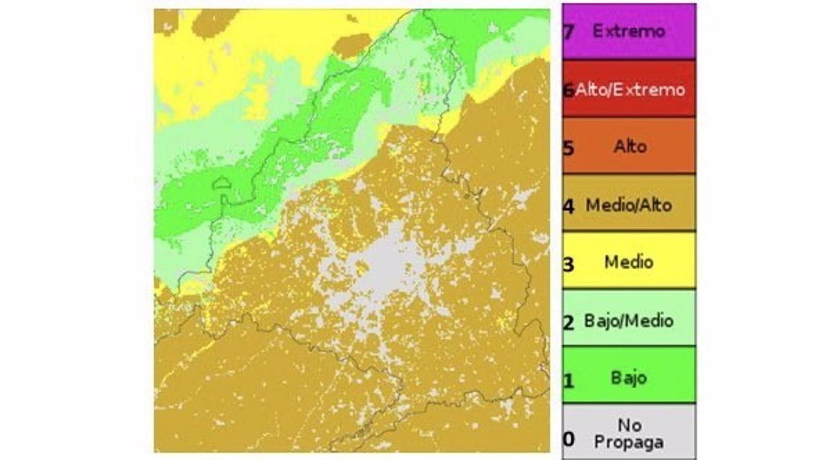Toda la región salvo la Sierra se encuentra ya en riesgo medio-alto de incendios