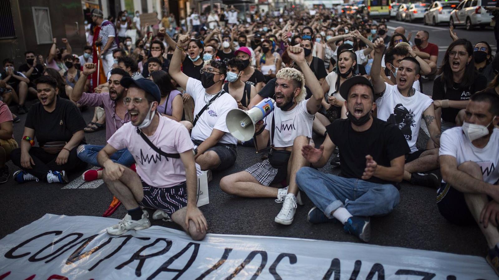 Un detenido en la marcha no autorizada tras la concentración por el asesinato de Samuel