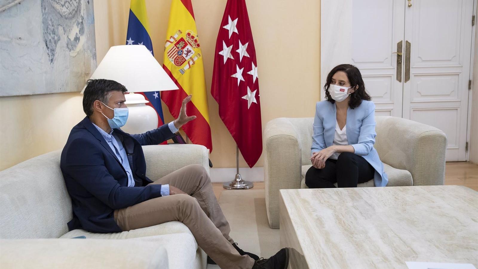 Díaz Ayuso se reúne con Leopoldo López para analizar el "crecimiento del autoritarismo en Hispanoamérica"