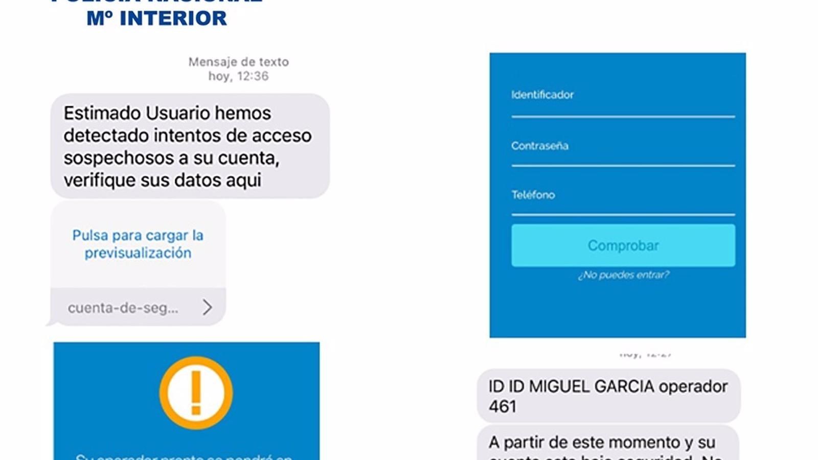 La Policía Nacional alerta de una modalidad de fraude bancario mediante SMS y llamadas telefónicas