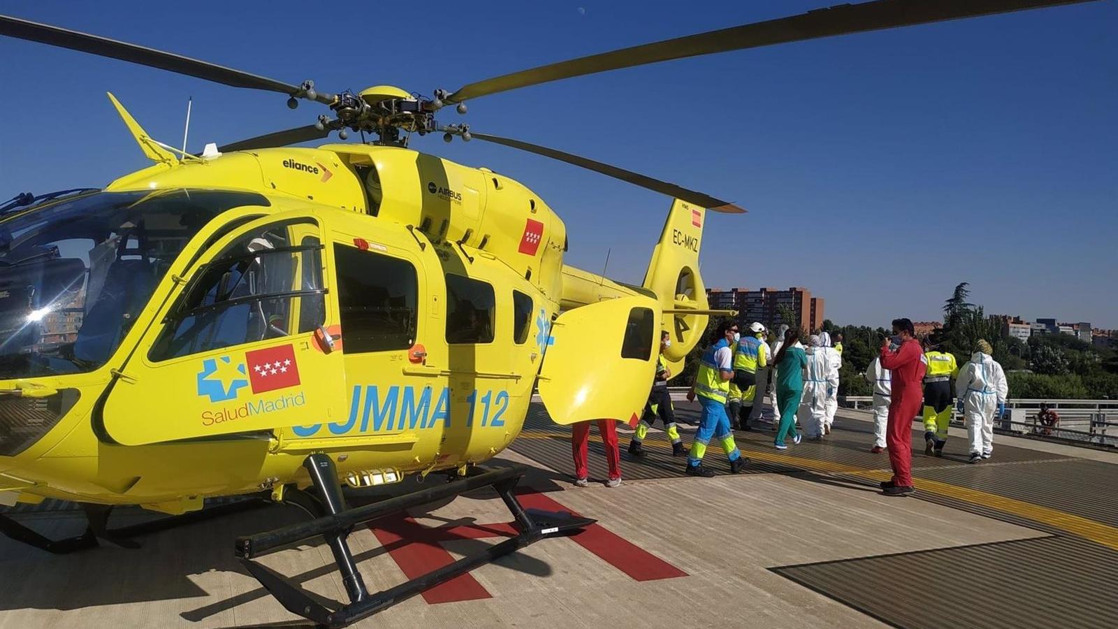 Trasladado en helicóptero al Puerta de Hierro un motorista herido grave tras salirse de la vía en la M-521