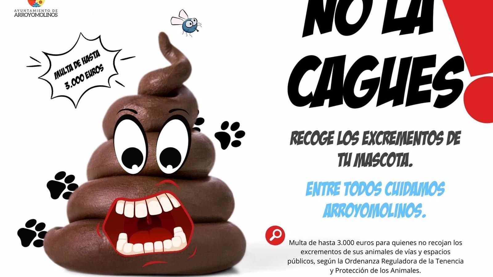 El Ayuntamiento de Arroyomolinos inicia una campaña para concienciar de la necesidad de recoger excrementos de mascotas