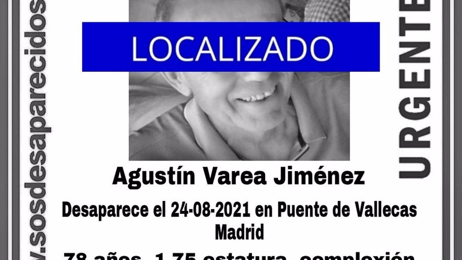 Localizado el hombre de 78 años desaparecido el martes en Puente de Vallecas