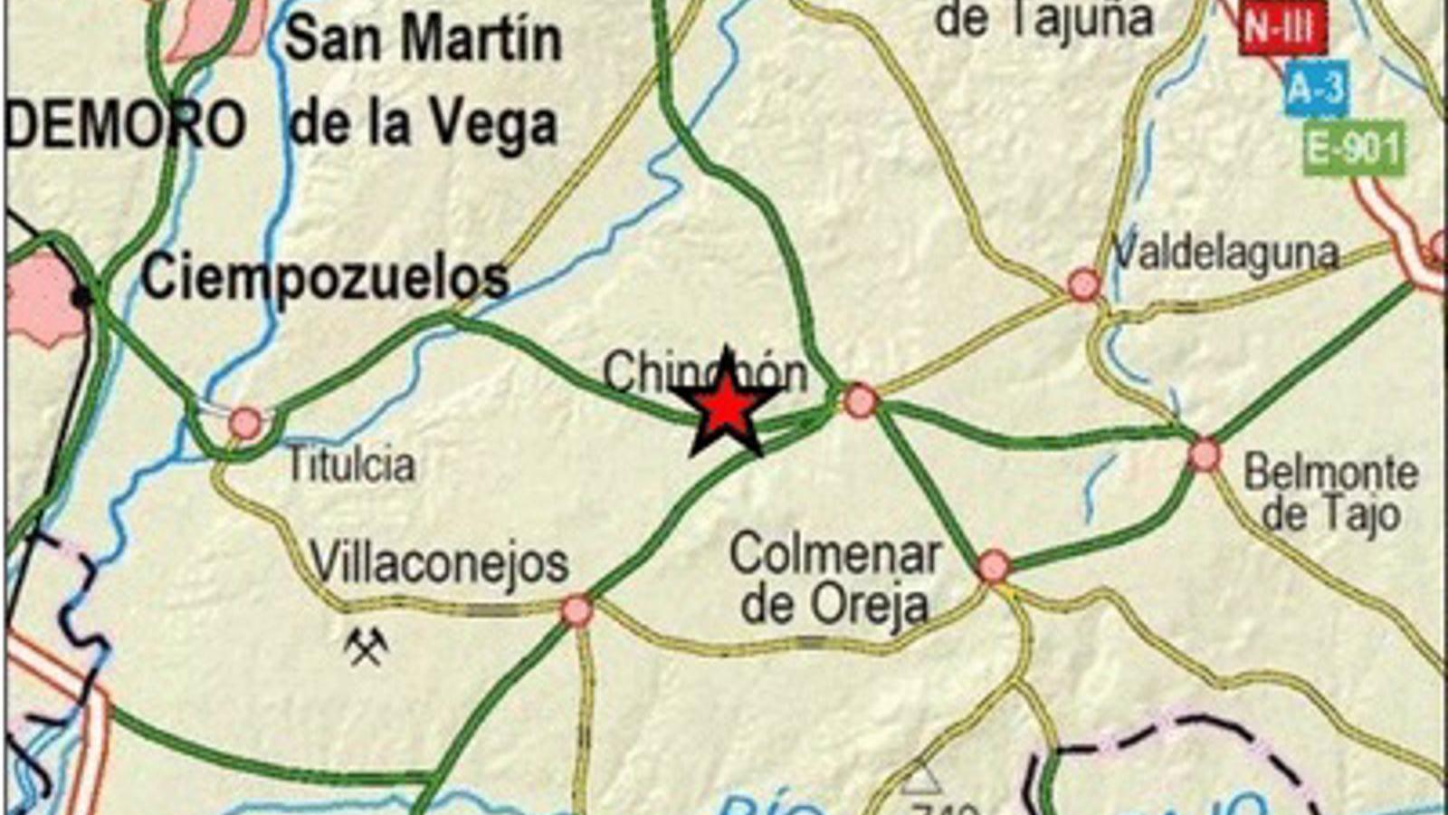 Chinchón registró un pequeño terremoto de 2,9 grados en la escala de Richter