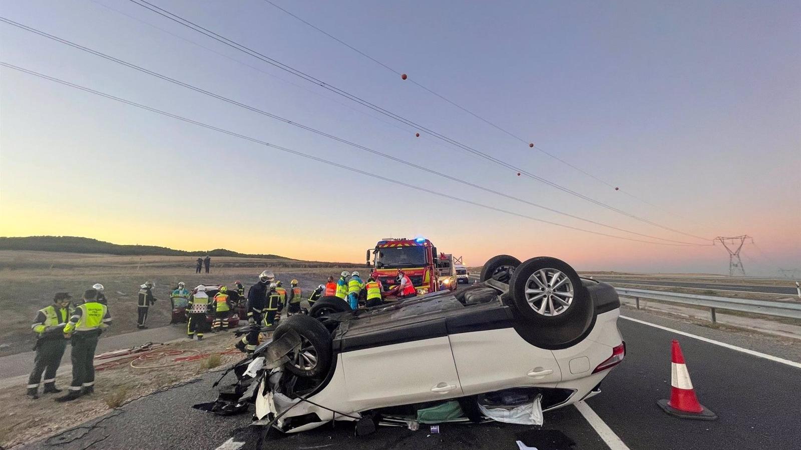 Cuatro heridos en un accidente entre dos coches en la R-4 a la altura de Valdemoro