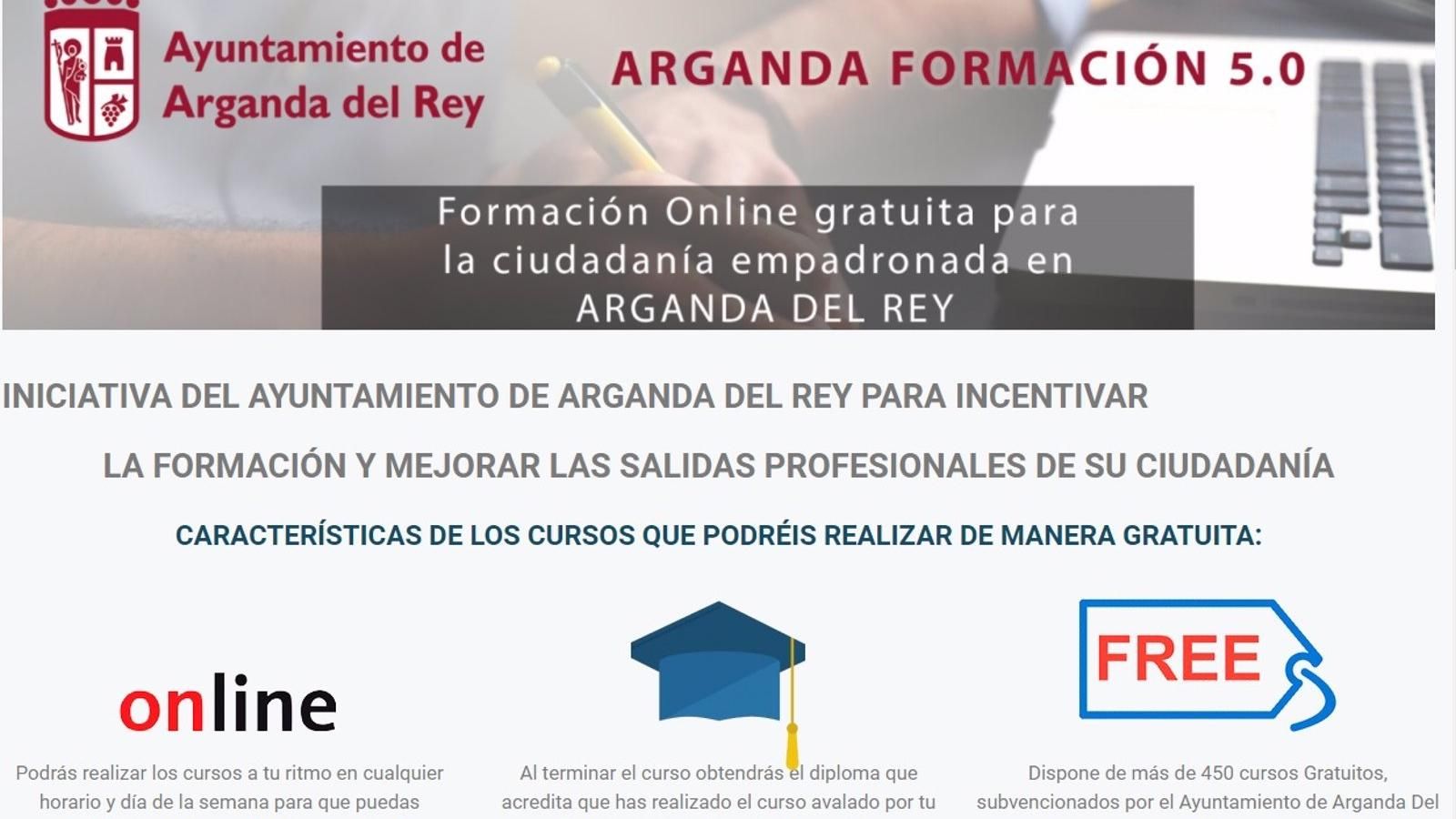 La plataforma Arganda Formación 5.0 oferta más de 450 cursos gratuitos