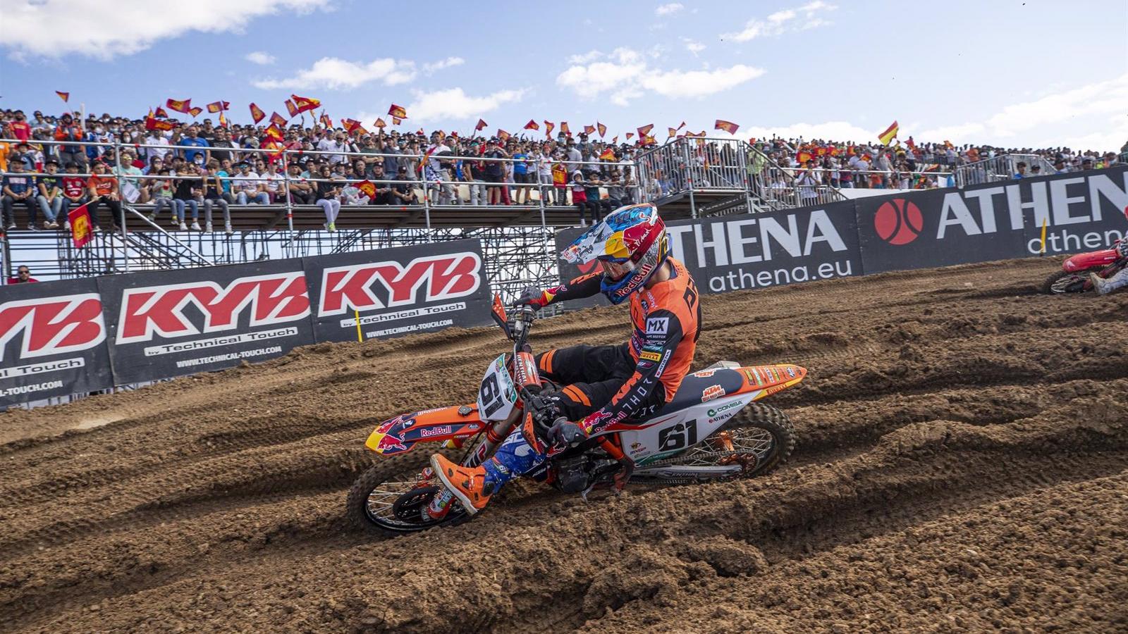 El piloto Jorge Prado finaliza segundo en el Gran Premio de España y mantiene sus opciones en el Mundial de Motocross
