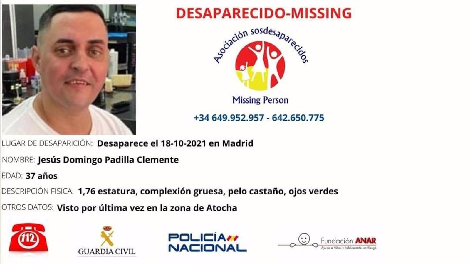 Activan la red de cajeros automáticos para difundir la desaparición de un hombre en Madrid