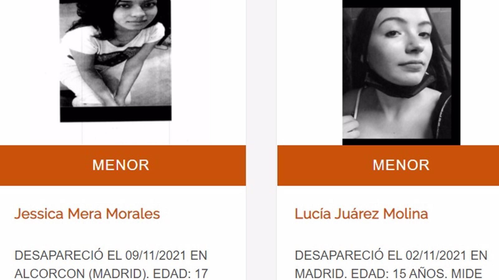Buscan a dos chicas desaparecidas en Alcorcón y Madrid hace unos días