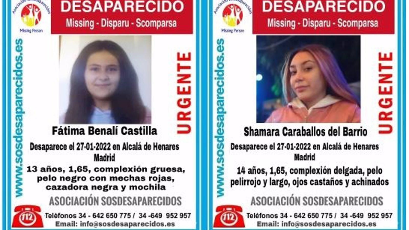 Buscan a una chica de 13 y otra de 14 años que desaparecieron ayer al salir del instituto en Alcalá