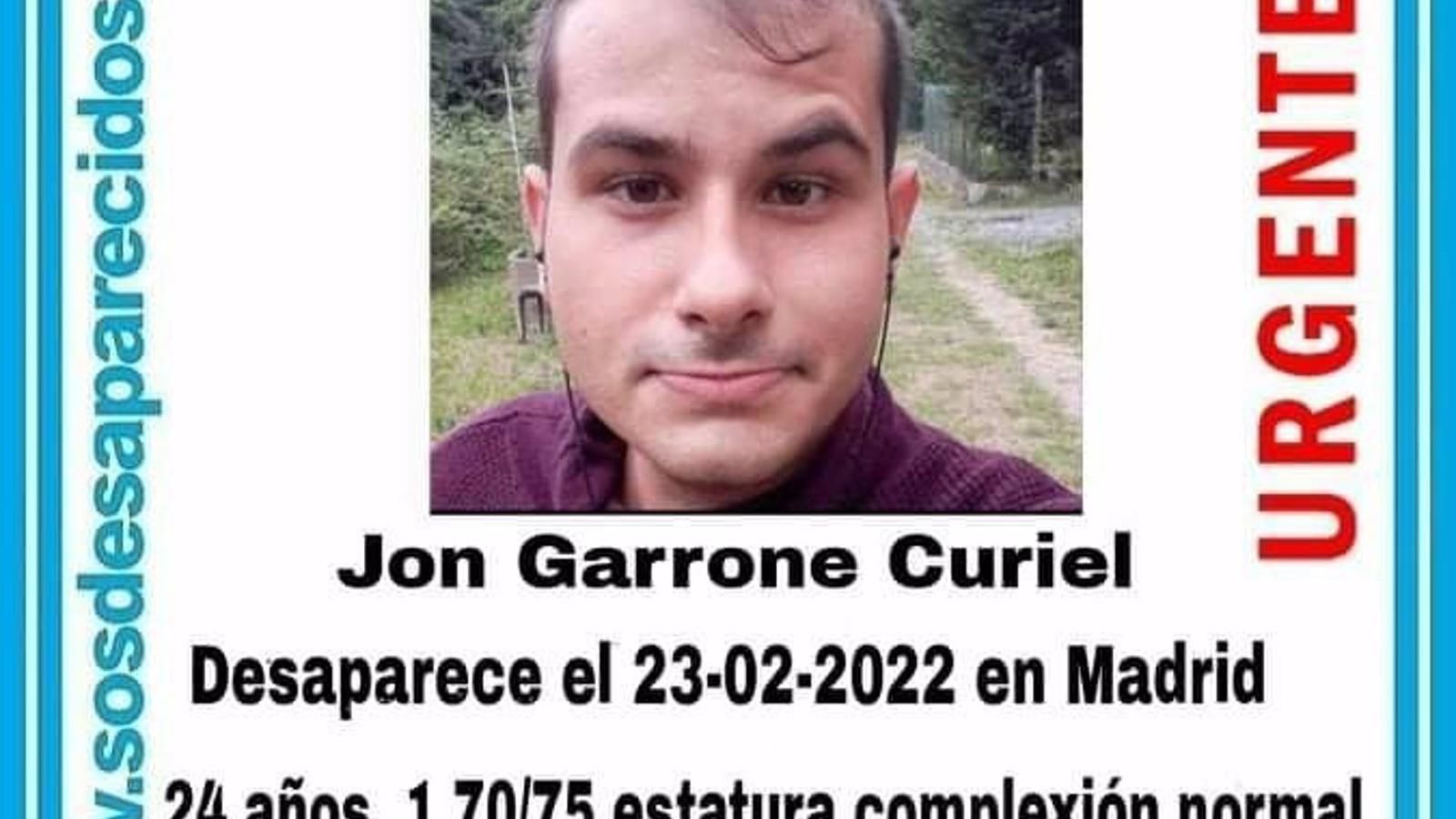 Buscan a un joven desaparecido la semana pasada en Madrid