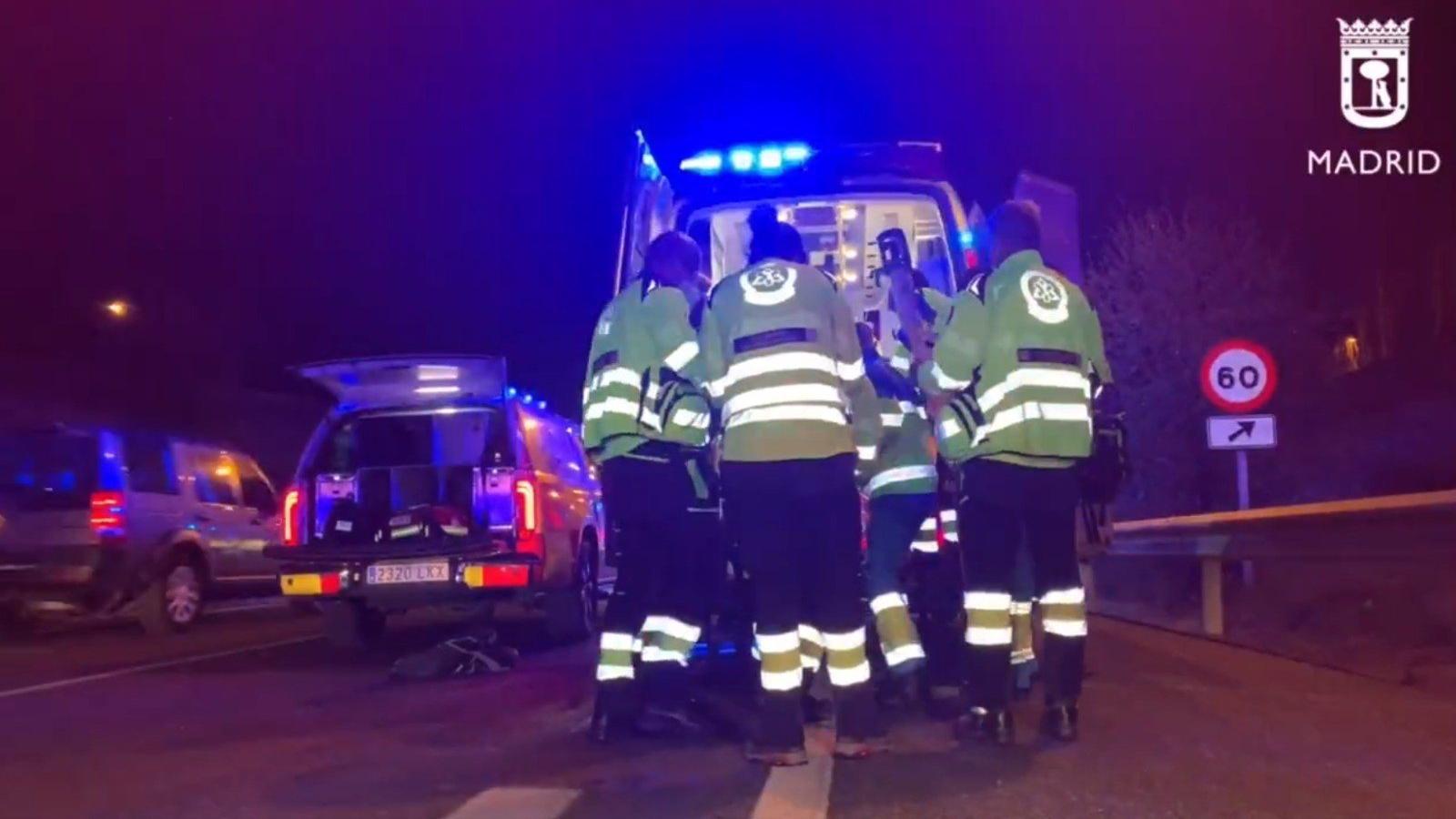 Trasladado muy grave al Hospital de La Paz un motorista tras sufrir un accidente en la M-40