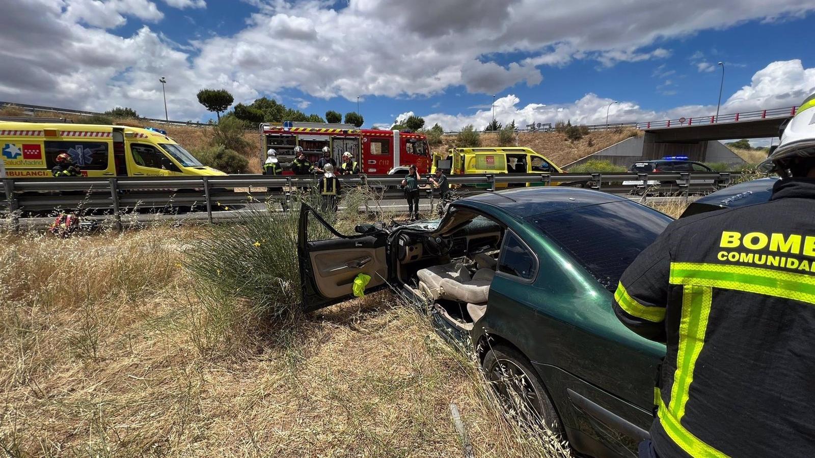  Herido grave un conductor al salir de la M-501 y caer por un talud