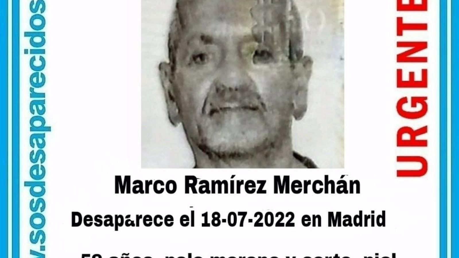  Buscan a un hombre de 59 años desaparecido hace 40 días en Madrid