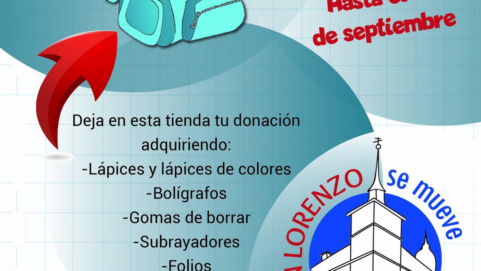 San Lorenzo Se Mueve lanza una campaña solidaria de recogida de material escolar con la 'vuelta al cole'