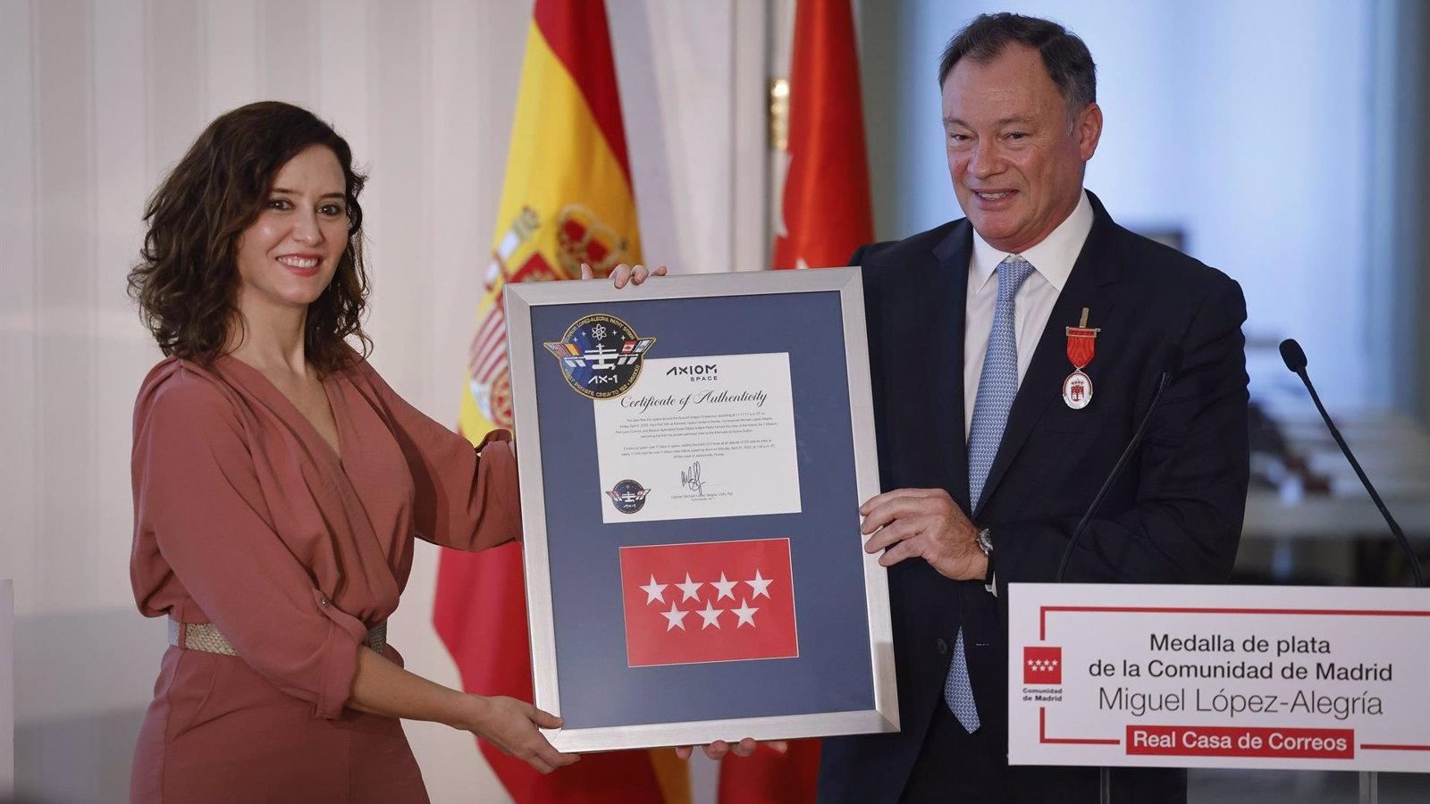 Díaz Ayuso reclama de nuevo para Madrid la Agencia Espacial Española y pone sobre la mesa una candidatura que una los tres localidades